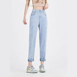 Light Blue Casual High Waist Harem Jeans