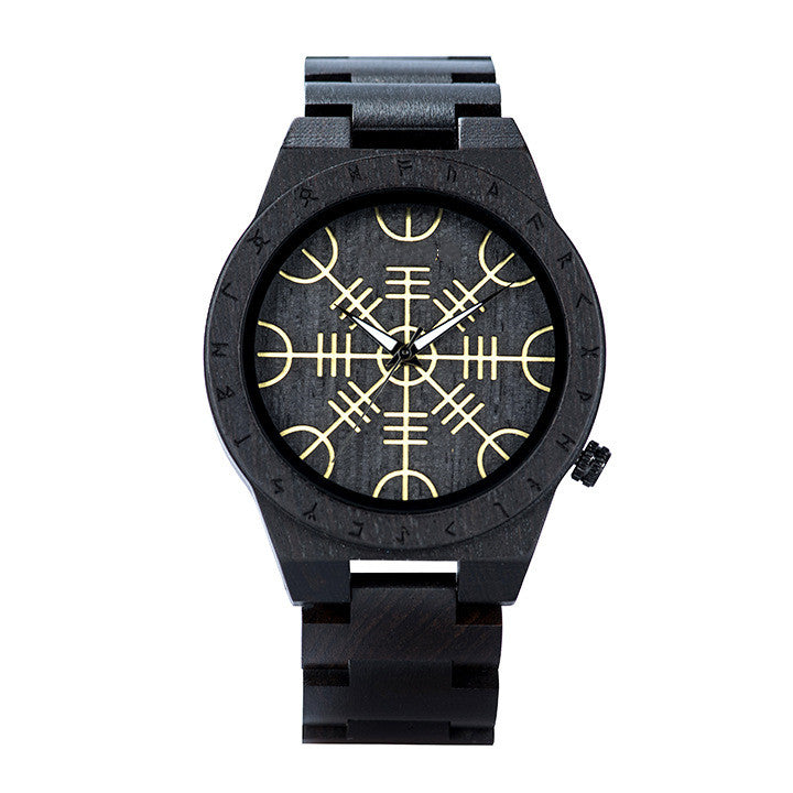 Leisure Ebony All Wood Watch - Dazpy