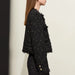 Minimalist Tweed Short Jacket with Tassel and Pleated Cuffs