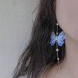 Long Tassel Butterfly Super Fairy Style Earrings Without Earholes - Dazpy