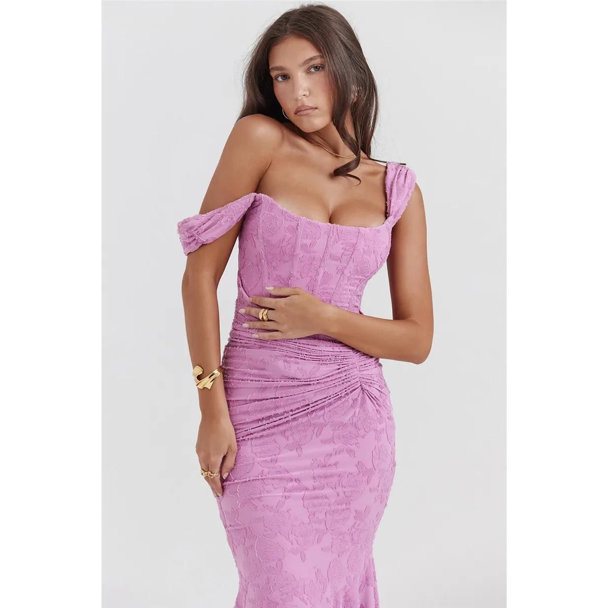 Elegant Off-Shoulder Backless Evening Gown