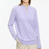 Minimalist U-Collar Long Sleeve Pullover