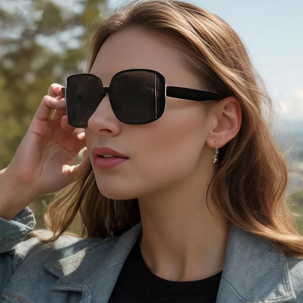 Übergroße quadratische Sonnenbrille für Damen