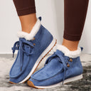 Botines de cuña con cordones en ante para mujer