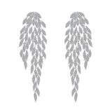 French Elegant Leaf Tassel Full Diamond Earrings - Dazpy