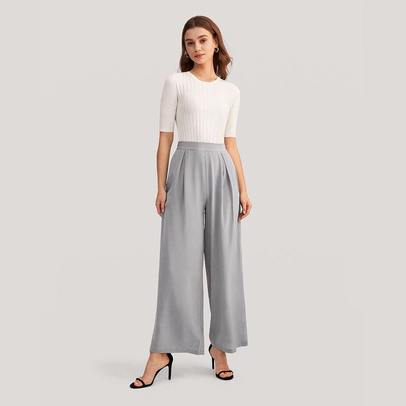 Chic Silk Wide Leg Pants