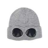 Winter Knit Skull Cap with Integrated Goggles