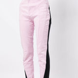 Chic Spliced Colorblock Denim Pencil Jeans