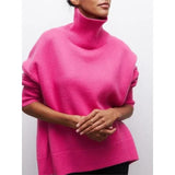 Elegante suéter de cuello alto otoño-invierno para mujer