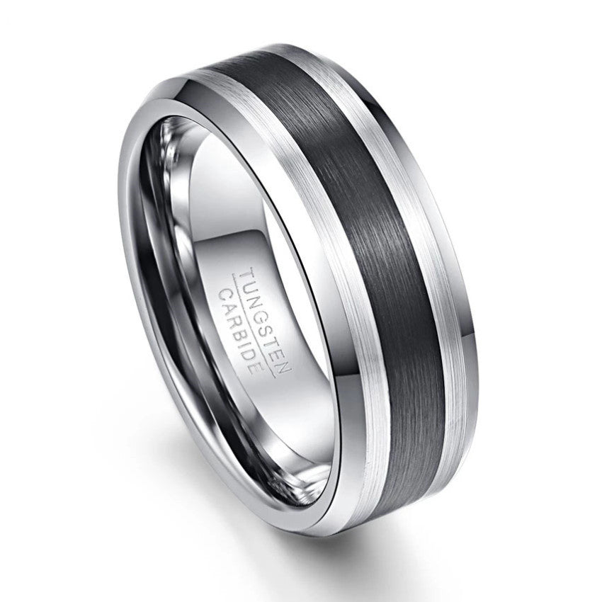 Surface Brushed Black Fashionable Men's Ring - Dazpy