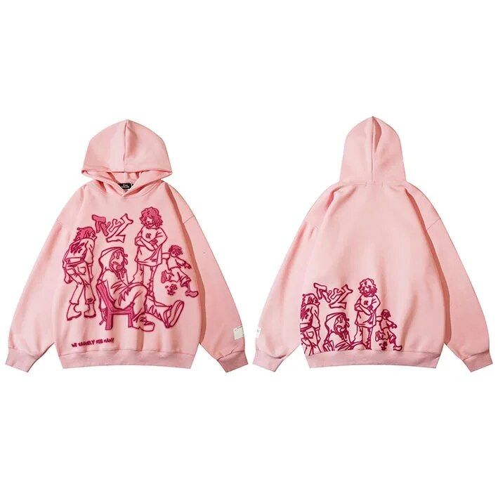 Sudadera con capucha de estilo callejero de anime Harajuku