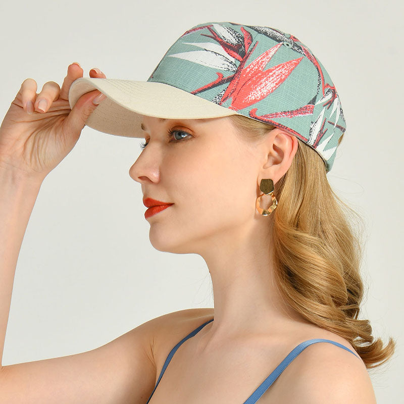 Unisex Floral Cotton Bucket Hat for Sun Protection