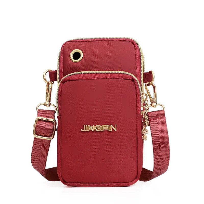 Modische Damen-Crossbody-Telefontasche mit Multifunktionstaschen und Kopfhörerstecker