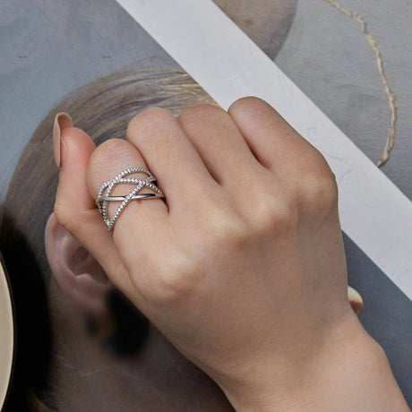 Light Luxury Advanced Geometric Multilayer Linear Index Finger Ring - Dazpy