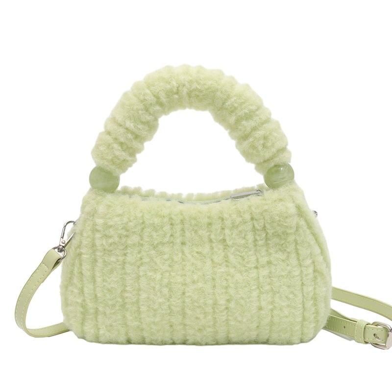 Plush Faux Fur Hobo Handbag