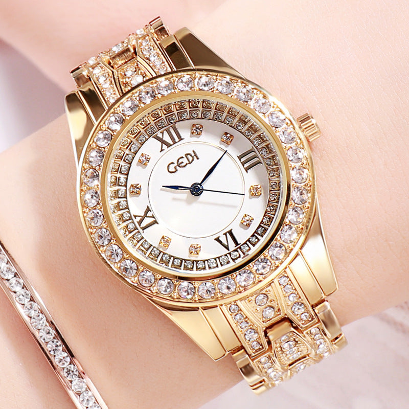 Light Luxury Women's Watch Diamond Studded By Hand All-match Watch - Dazpy