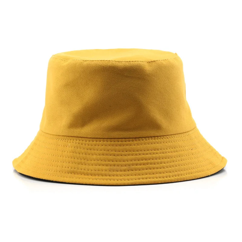 Sombrero de pescador reversible clásico de algodón negro: gorra informal para el sol para aventuras al aire libre