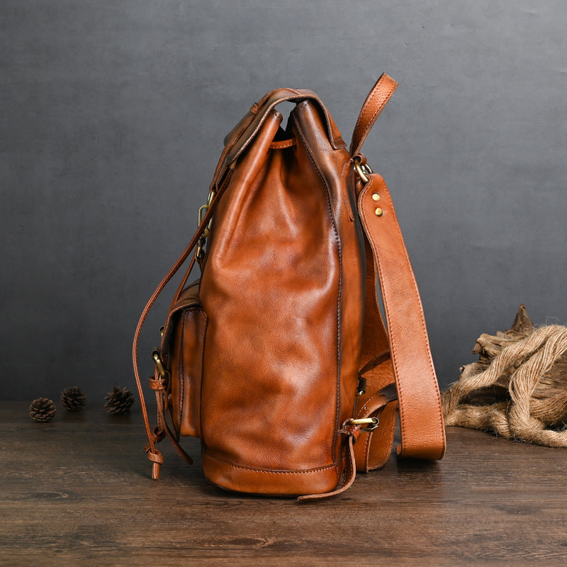 Leather Backpack For Leisure Travel - Dazpy