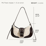 Bolso hobo de cuero elegante con hombro en forma de media luna