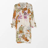 Floral Paradise Buttoned Chiffon Beach Tunic Dress