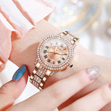 Exquisite And Elegant Sparkling Quartz Watch With Diamonds - Dazpy