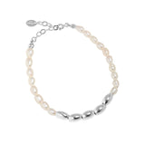 Pearl Rice Spliced S925 Sterling Silver Bracelet Female - Dazpy