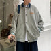 Corduroy Printed Baseball Uniform Loose Jacket