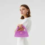 Bolso tote elegante con forma de caja de piedra de cristal acrílico con cuentas de perlas