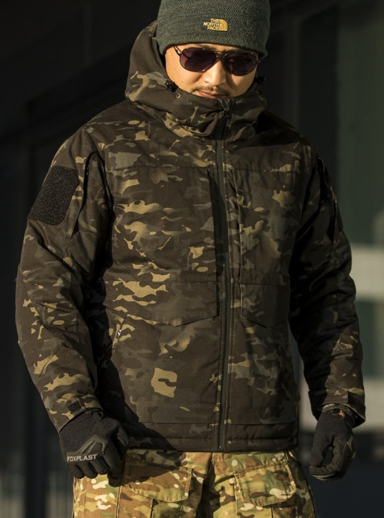 Herren-Baumwolljacke mit warmer und reflektierender Taktik im Winter