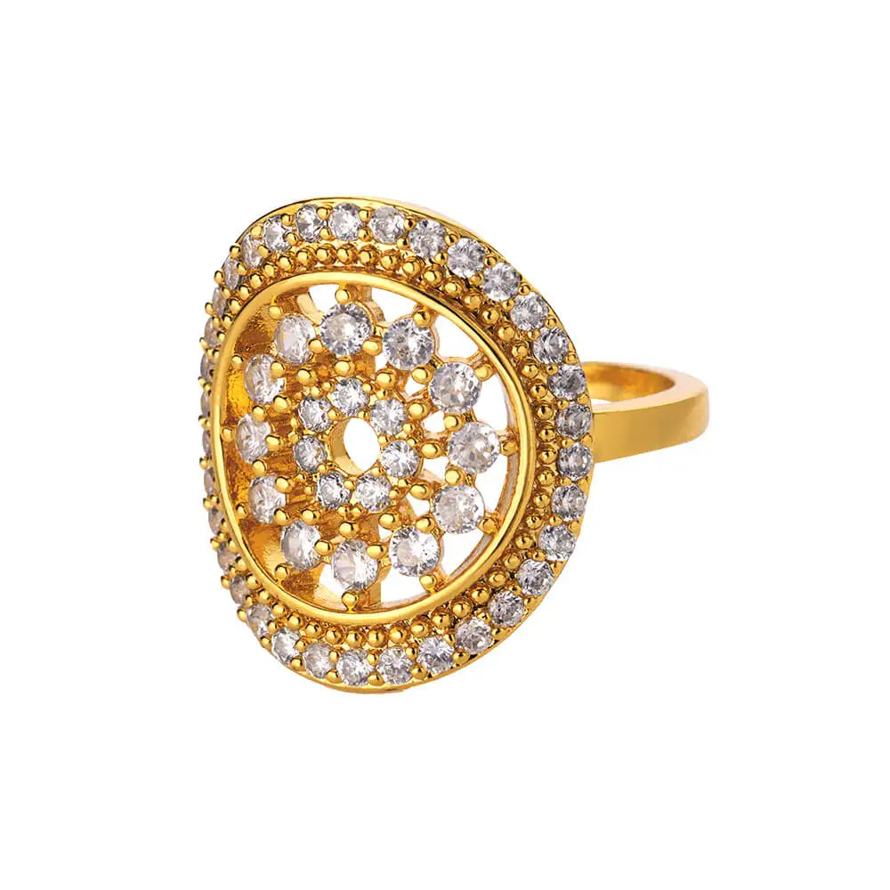 Ring aus Edelstahl mit Zirkonia Flora Gold