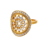 Ring aus Edelstahl mit Zirkonia Flora Gold