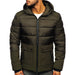 Men's Winter Fit Jacket Pure Color Hooded Casual Cotton Coat