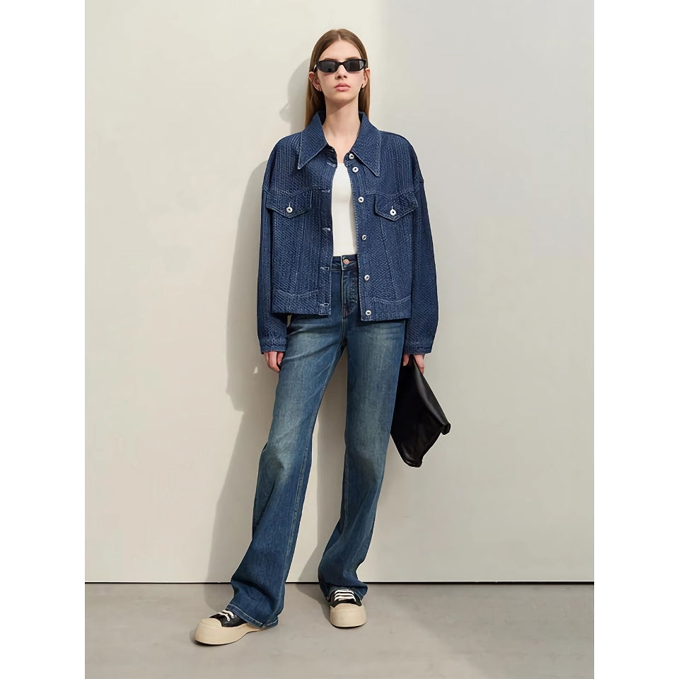 Minimalist Denim Coat - Short Loose Autumn Jacket