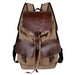 Canvas With Crazy Horse Leather Men's Backpack - Dazpy