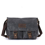 Men's Vintage Crazy Horse Leather Waterproof Crossbody Bag - Dazpy