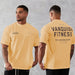 Herren Fitness Sport T-Shirt aus reiner Baumwolle mit Rundhalsausschnitt und kurzen Ärmeln