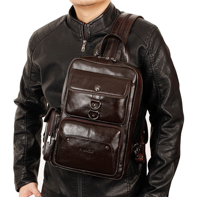 Head Layer Cowhide Multifunctional Backpack - Dazpy