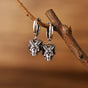 Sterling Silver Trendy Silver Earrings Sheep Horn Skull Zircon - Dazpy