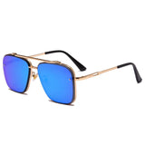 Gafas de sol clásicas vintage cuadradas: gafas de sol de lujo con montura de metal y protección UV400 para hombres y mujeres