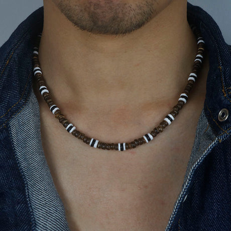 Men Tribe Ethnic Coconut Shell Necklace Men - Dazpy