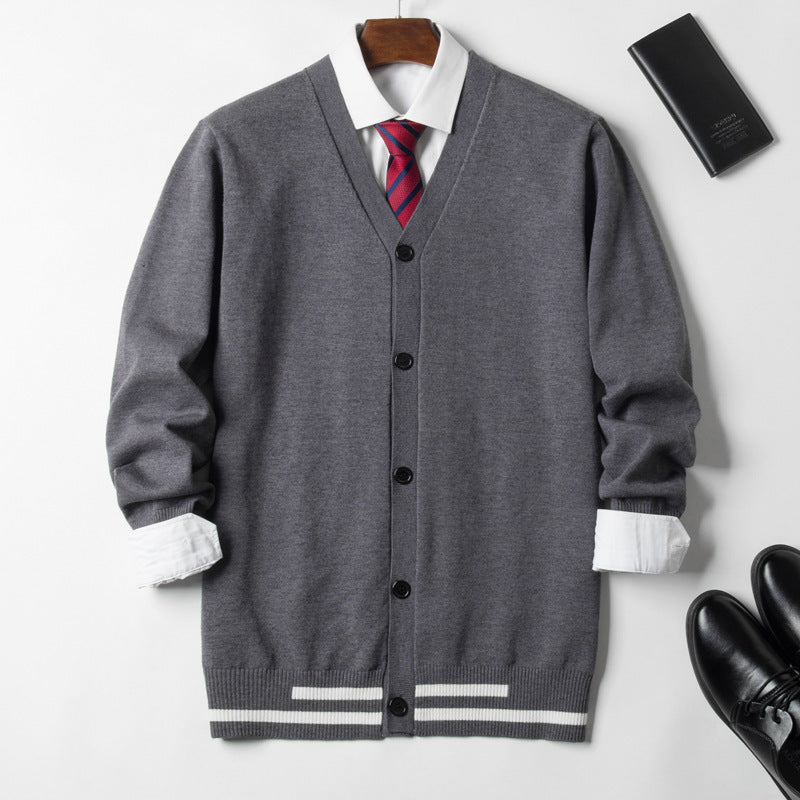 New Style Knit Sweater Men's Cardigan Thin Outer Wear