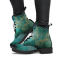 Botines de mujer con cordones en material sintético estampado