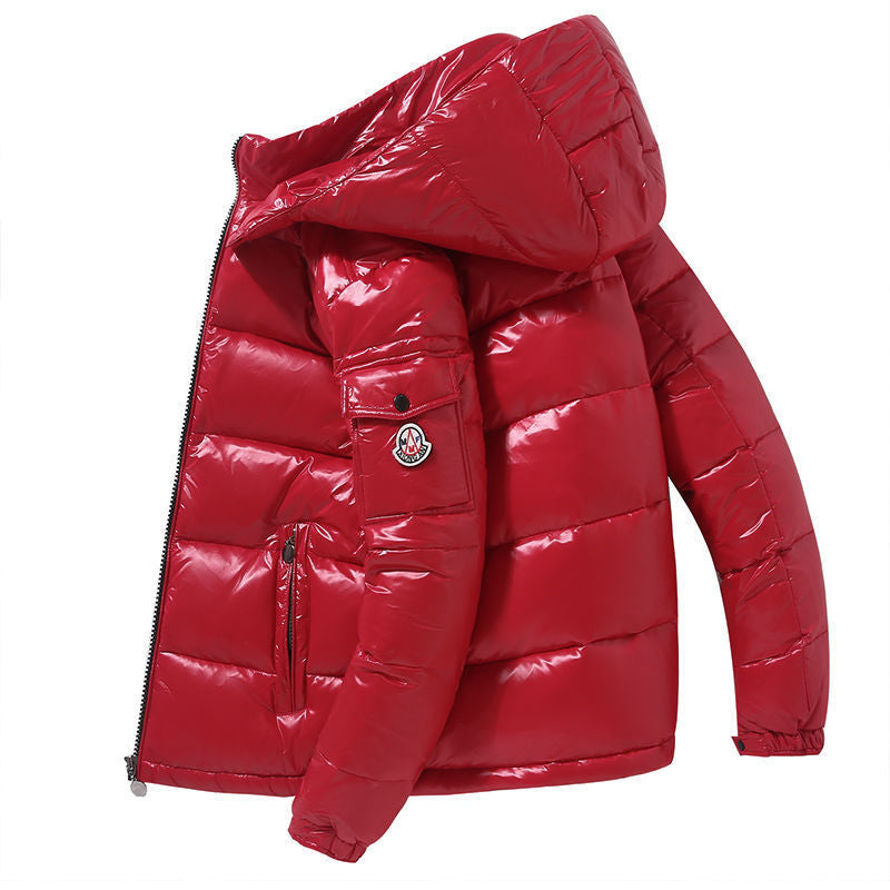 Men's Fashion Casual Solid Color Hooded Warm Jacket