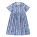 Women's Summer Chiffon Dress with Cartoon Print and Peter Pan Collar