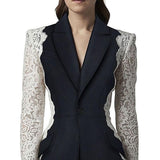 Women's Lace Patchwork Blazer