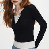 Versatile Slim Fit V-Neck Knitted Sweater