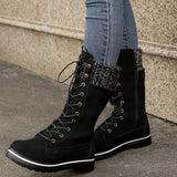 Damen Neue Mode Einfarbig Martin Stiefel