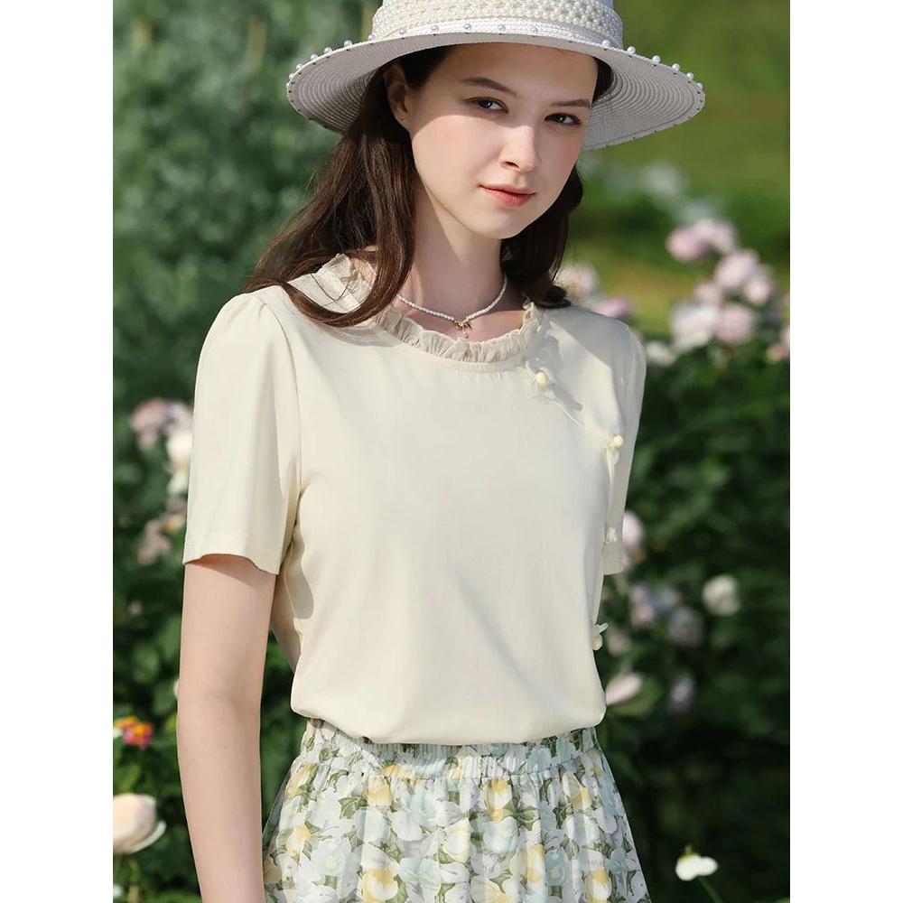 Chic Floral Short Sleeve T-Shirt