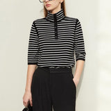 Spring Elegance Striped Wool Blend Sweater