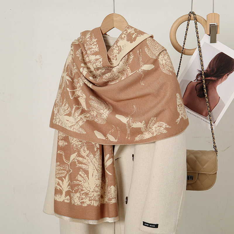 Luxurious Cashmere Floral Scarf